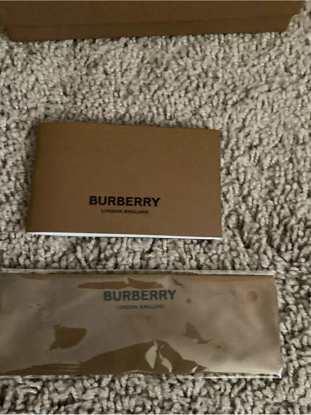 Burberry Tan and Black Branded Packaging empty box